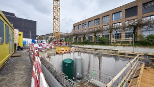 Il cantiere in corso dietro la Schulthess Klinik, attivo dall’estate 2025.